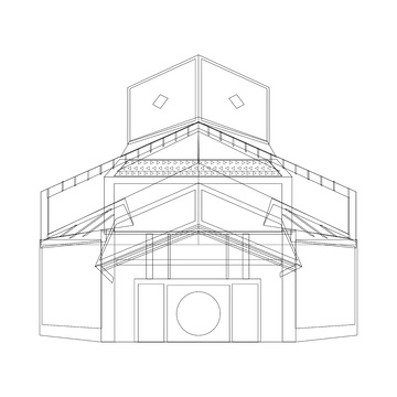 博物馆歌剧院会馆建筑线稿地标建筑物