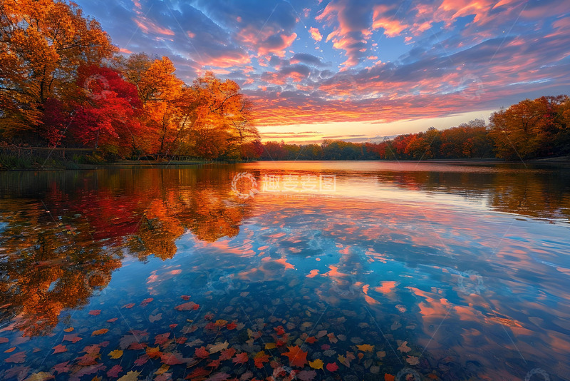 高清大图下载【趣麦麦图】秋天落日的晚霞 (1)