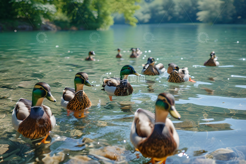 高清大图下载【趣麦麦图】湖边的鸭子素材 (4)