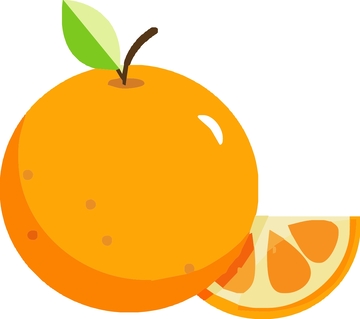 卡通橙子矢量图
