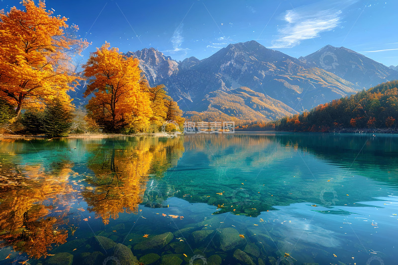 高清大图下载【趣麦麦图】秋天静谧的湖面 (3)