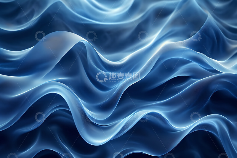 高清大图下载【趣麦麦图】蓝色流体波浪素材 (1)