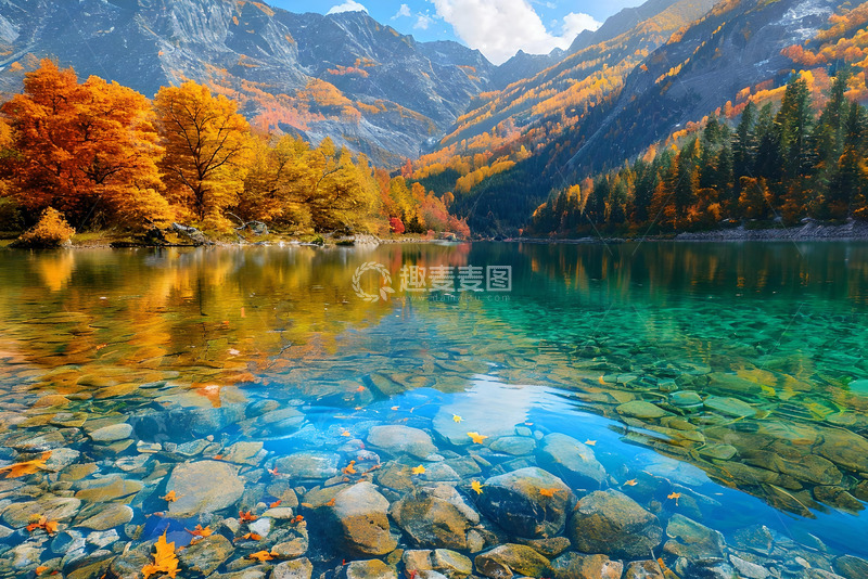 高清大图下载【趣麦麦图】秋天静谧的湖面 (4)