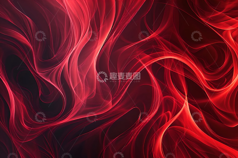 高清大图下载【趣麦麦图】红色流体波浪素材 (4)