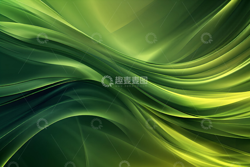 高清大图下载【趣麦麦图】绿色流体波浪素材 (2)
