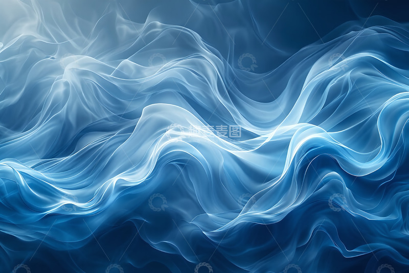 高清大图下载【趣麦麦图】蓝色流体波浪素材 (2)