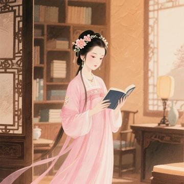 红楼梦黛玉读书画像