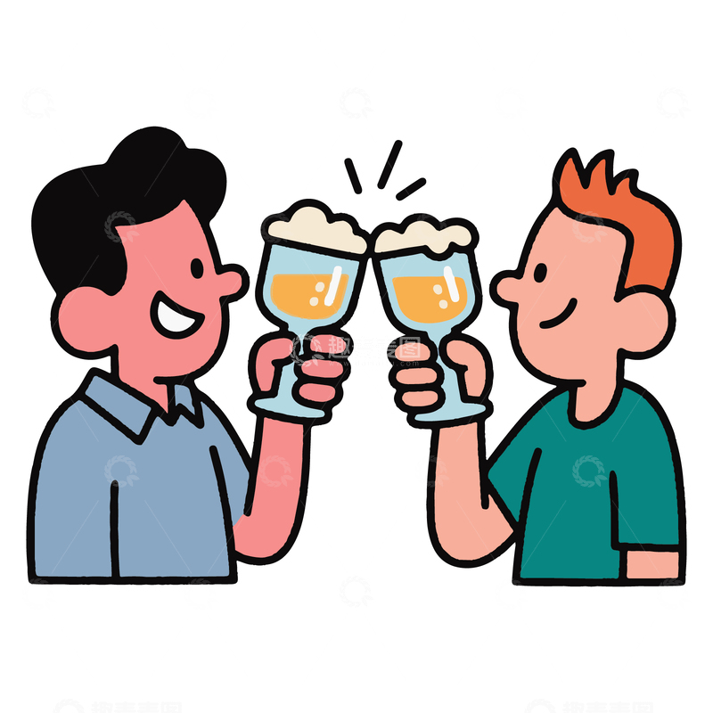 源文件下载【趣麦麦图】庆祝干杯的人物2