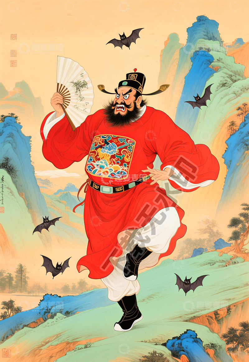 高清大图下载【趣麦麦图】天师钟馗镇宅捉鬼驱邪
