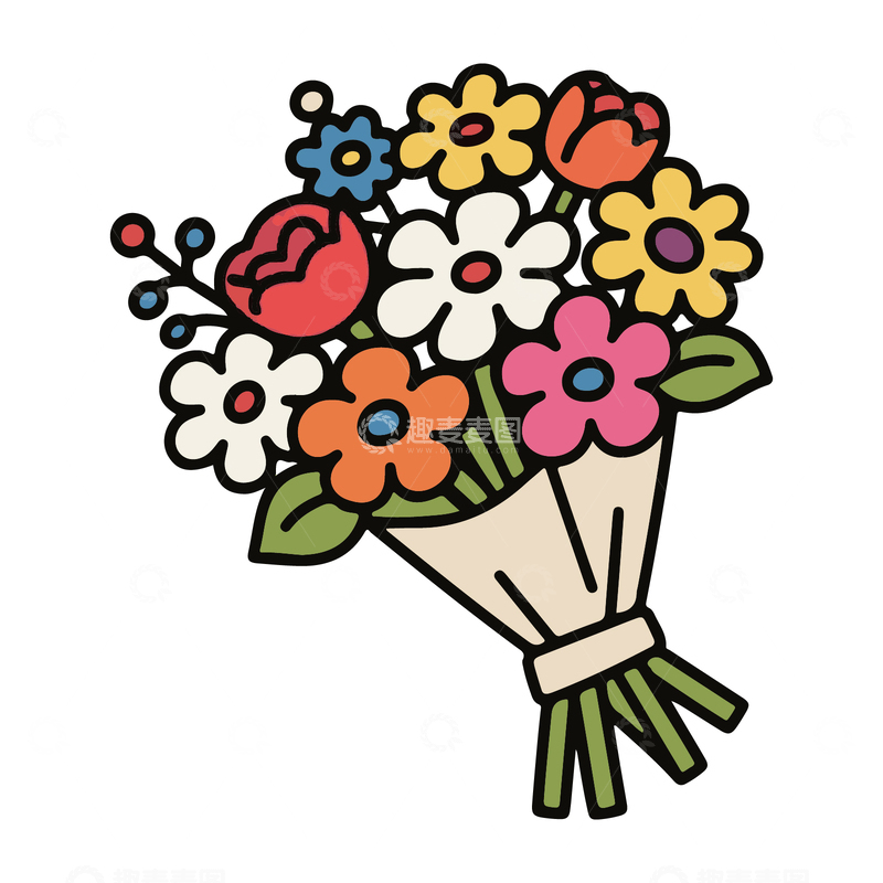 一束鲜花简笔画