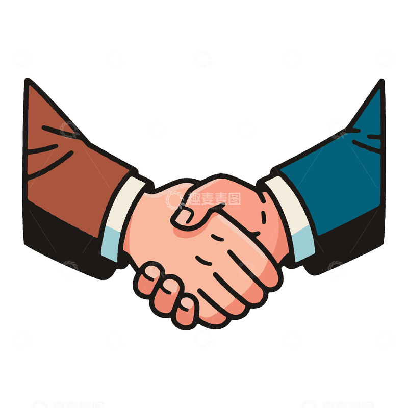 源文件下载【趣麦麦图】握手商务交易动作