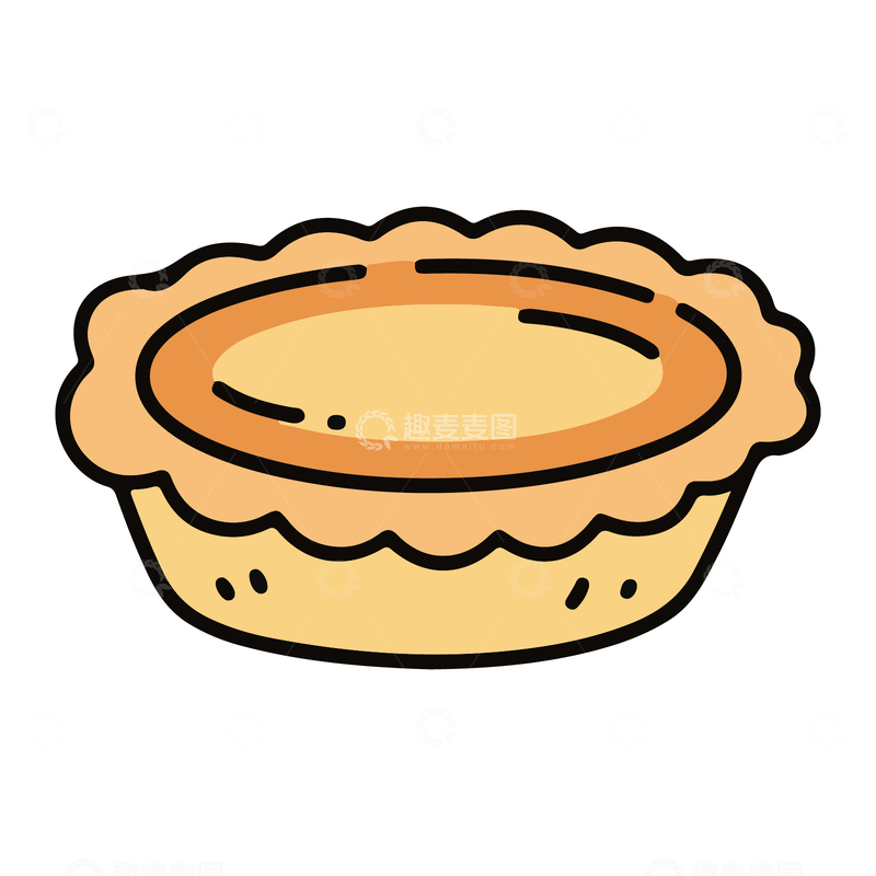 源文件下载【趣麦麦图】蛋挞简笔画美食