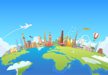 世界地图矢量插画背景