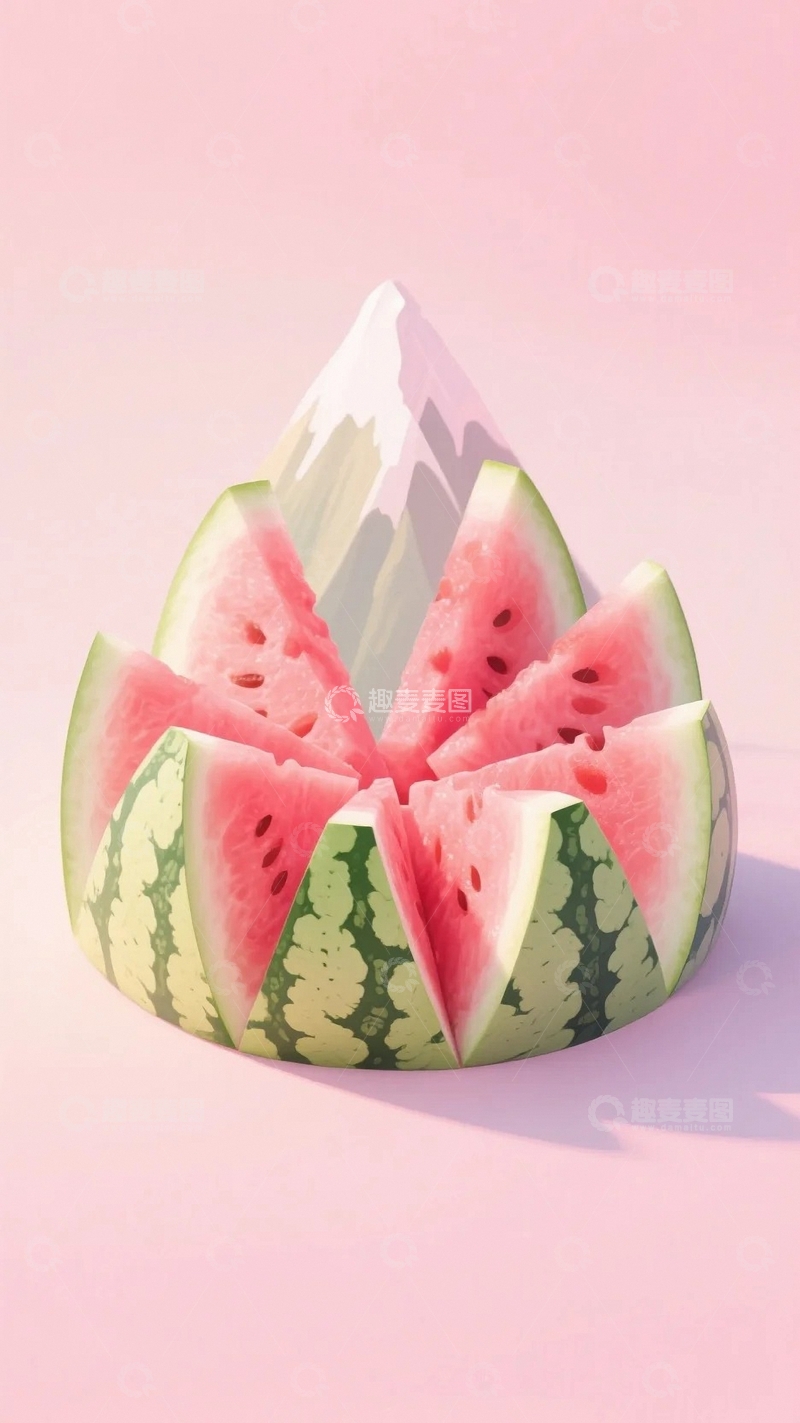 高清大图下载【趣麦麦图】创意插图清凉一夏西瓜海报-2