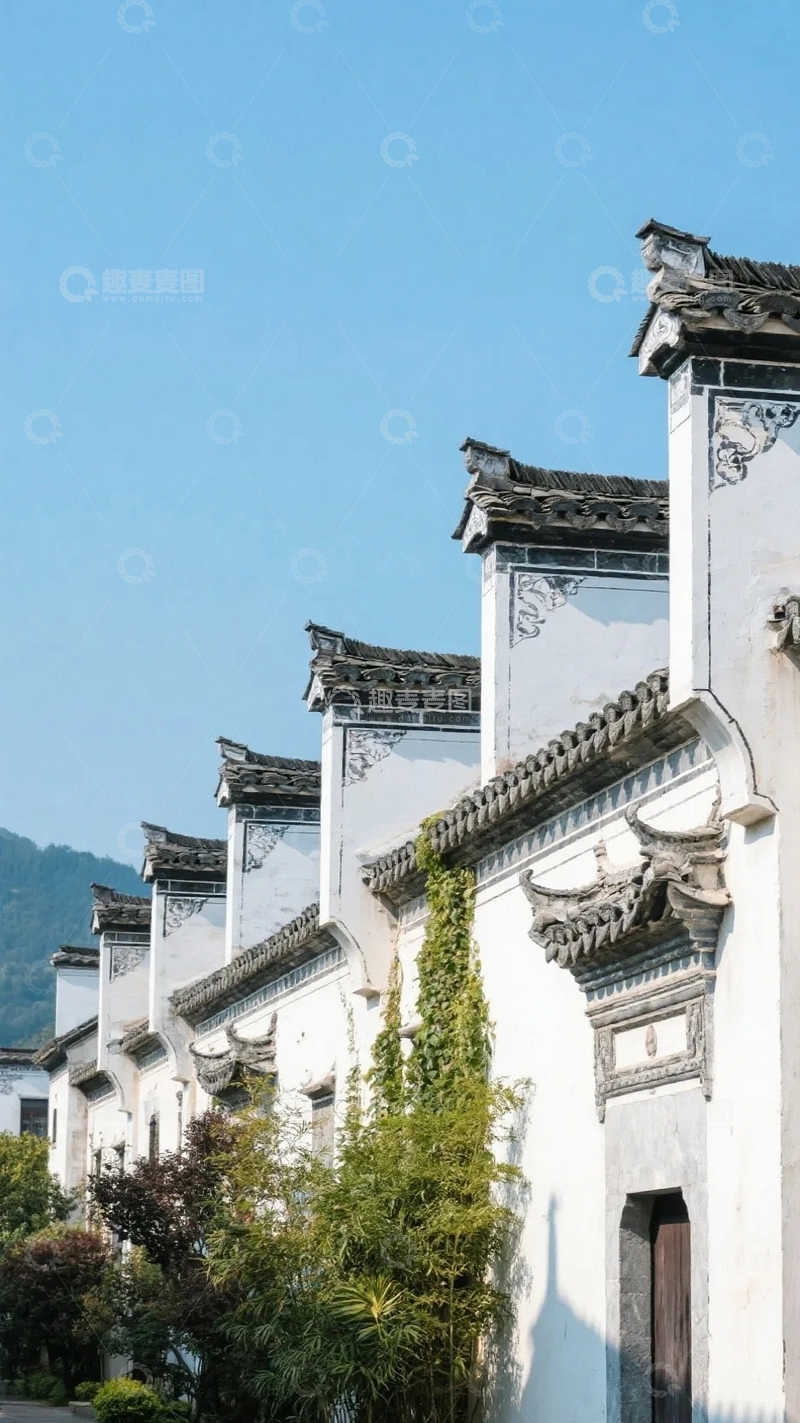 高清大图下载【趣麦麦图】徽派建筑艺术马头墙-1