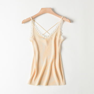 实景拍摄平拍女装吊带背心蕾丝美背