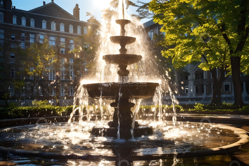高清大图下载【趣麦麦图】阳光下的喷泉素材 (6)1