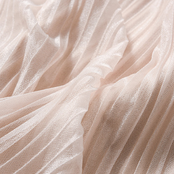 实景拍摄服装面料百褶纱网材质布料