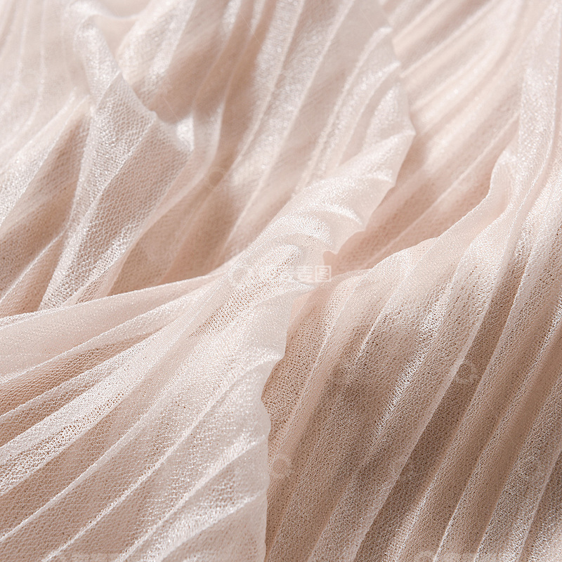高清大图下载【趣麦麦图】实景拍摄服装面料百褶纱网材质布料