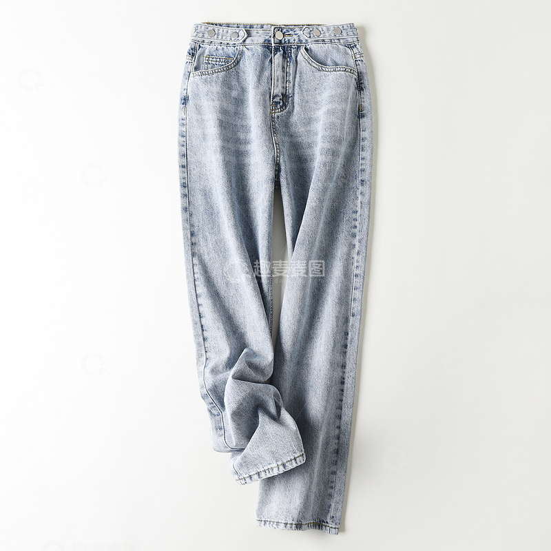 高清大图下载【趣麦麦图】实景拍摄牛仔裤直筒裤女裤裤子