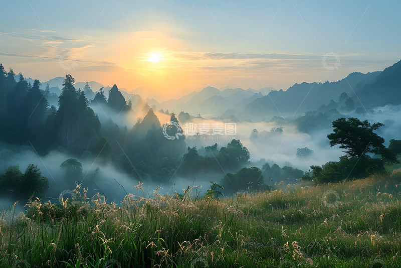 高清大图下载【趣麦麦图】雾蒙蒙的山林 (8)