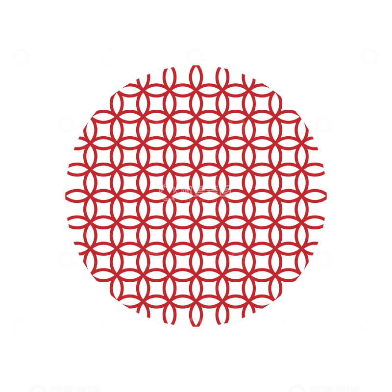 中国风元旦春节金钱纹铜钱纹双钱纹纹样