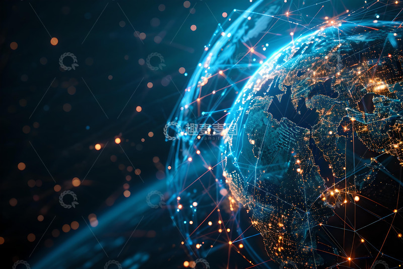 高清大图下载【趣麦麦图】抽象的地球概念互联网和大数据 (5)