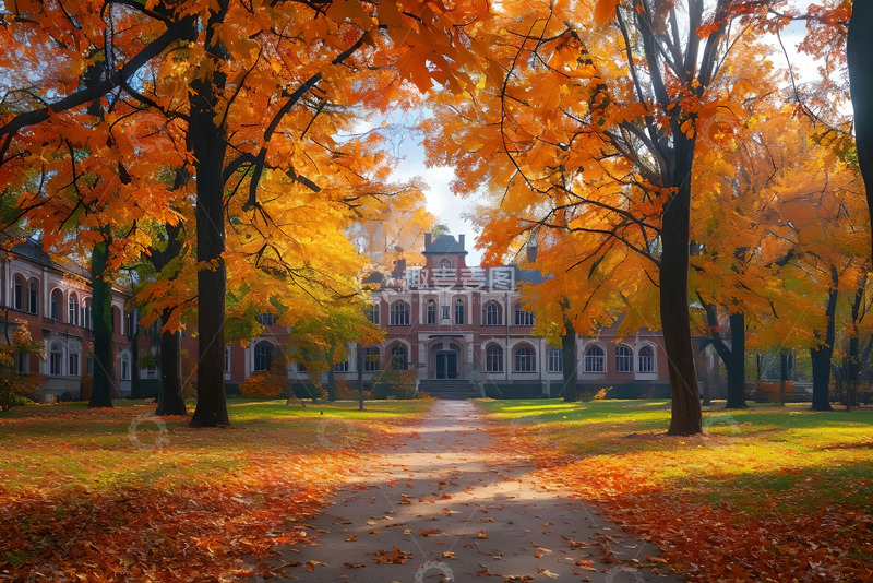 高清大图下载【趣麦麦图】秋日的树林素材 (1)