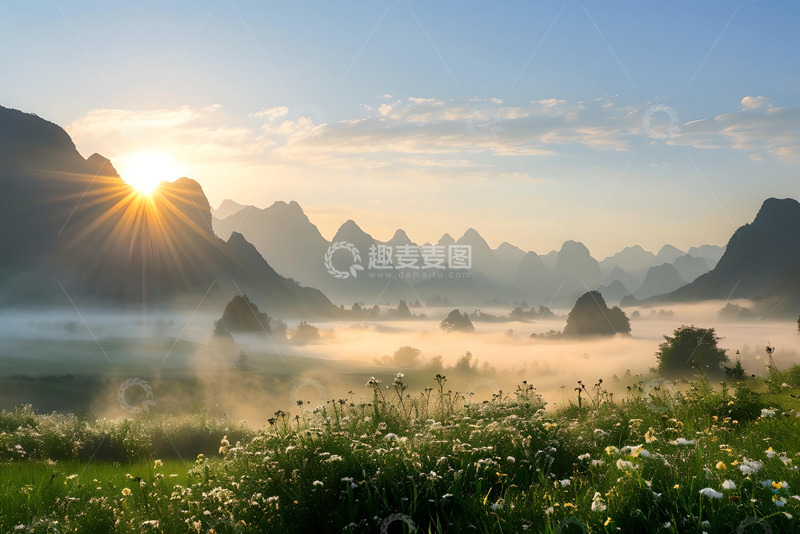 高清大图下载【趣麦麦图】雾蒙蒙的山林 (6)