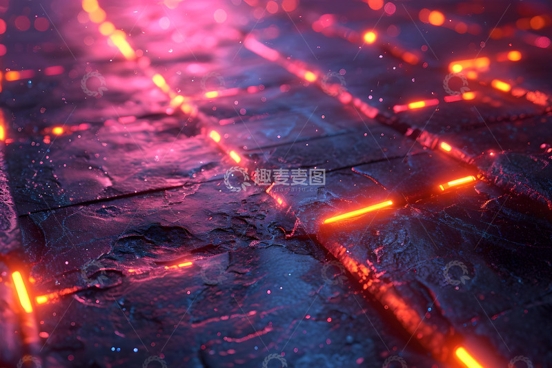 高清大图下载【趣麦麦图】霓虹灯科幻背景素材 (8)
