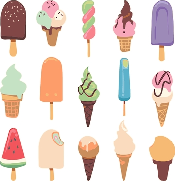 卡通冰激凌矢量图