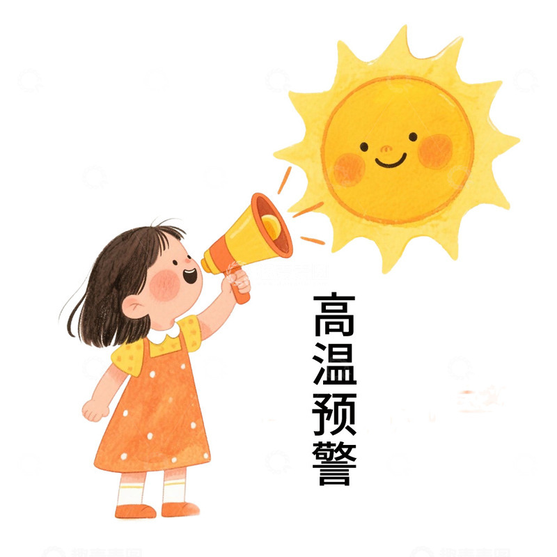 高清大图下载【趣麦麦图】高温预警元素