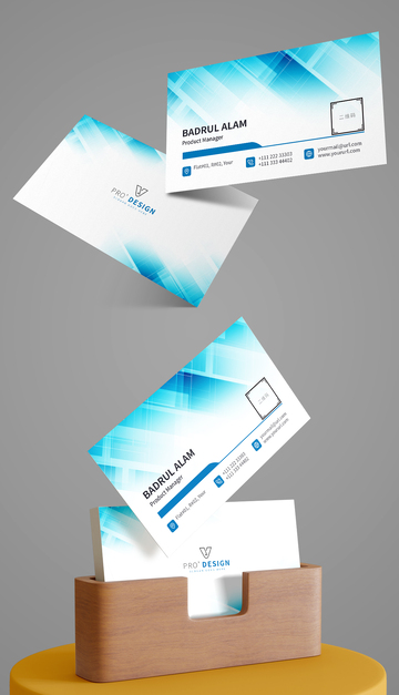 蓝色科技电子名片模板