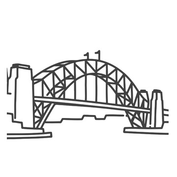 桥梁建筑线稿简约图标