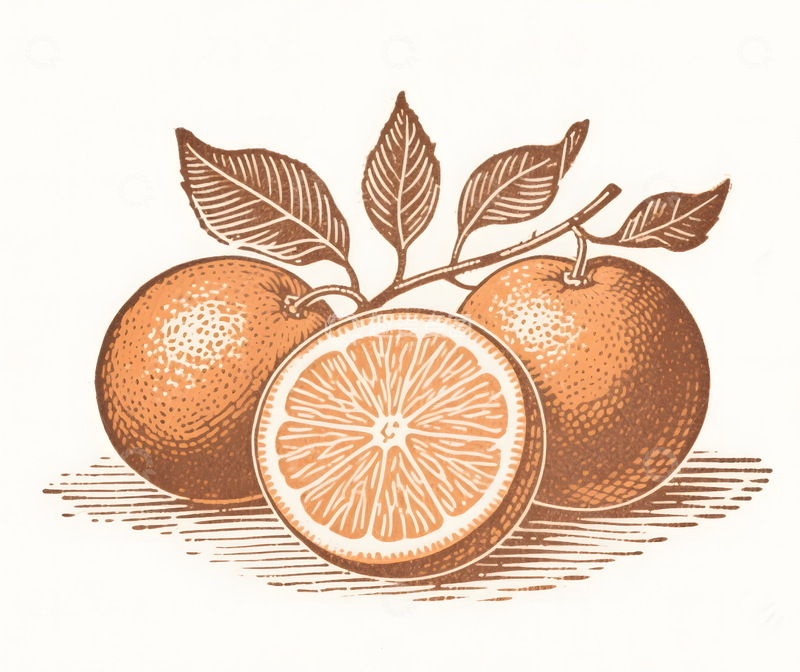 高清大图下载【趣麦麦图】橙子手绘插图