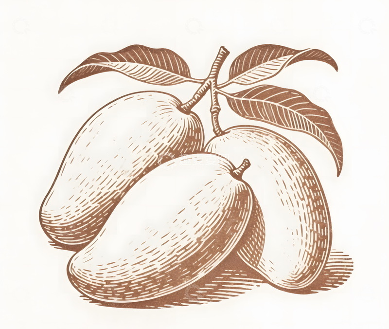 高清大图下载【趣麦麦图】手绘芒果插图