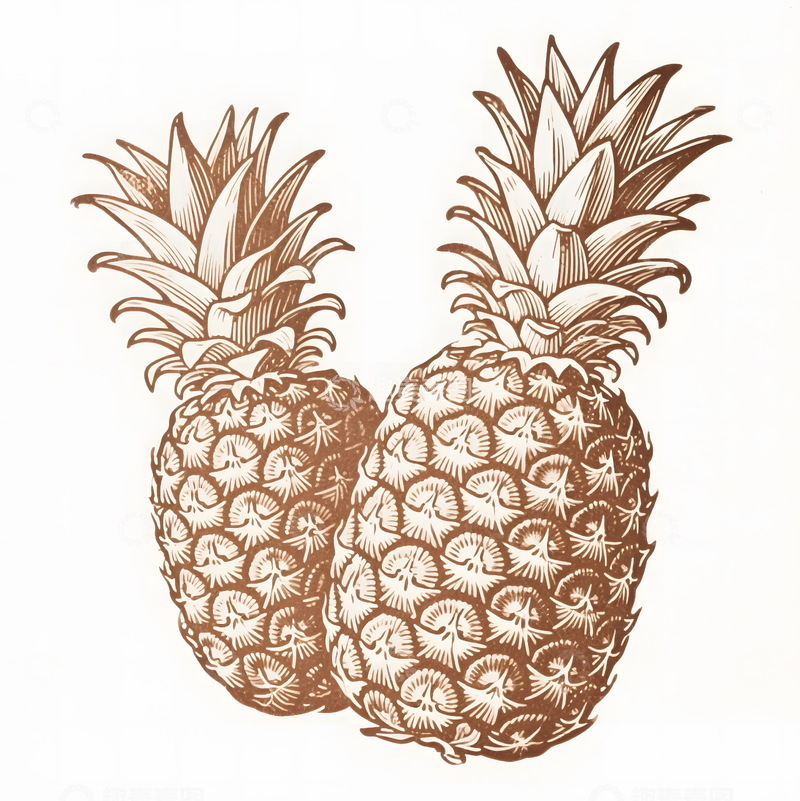 高清大图下载【趣麦麦图】手绘插画菠萝