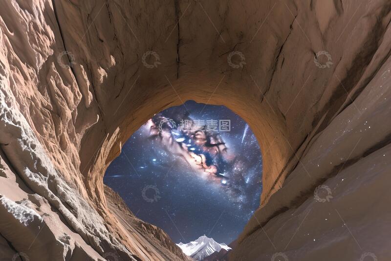 高清大图下载【趣麦麦图】主峰上空的星空银河拱桥_2