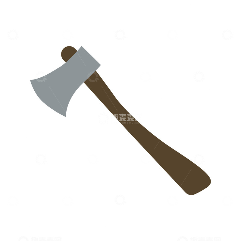 源文件下载【趣麦麦图】-彩绘卡通斧头武器伐木工具
