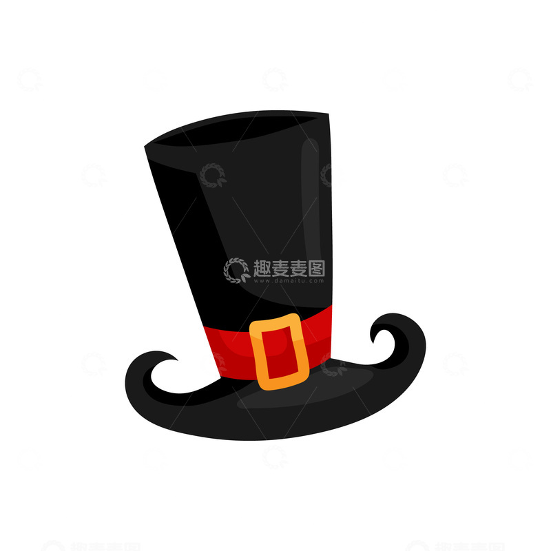 源文件下载【趣麦麦图】彩绘卡通魔术帽礼帽平顶帽帽子1