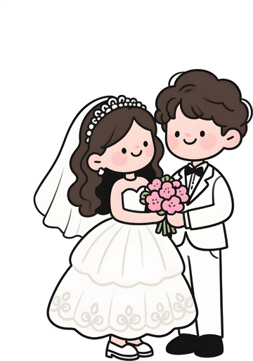 婚庆情侣元素插画