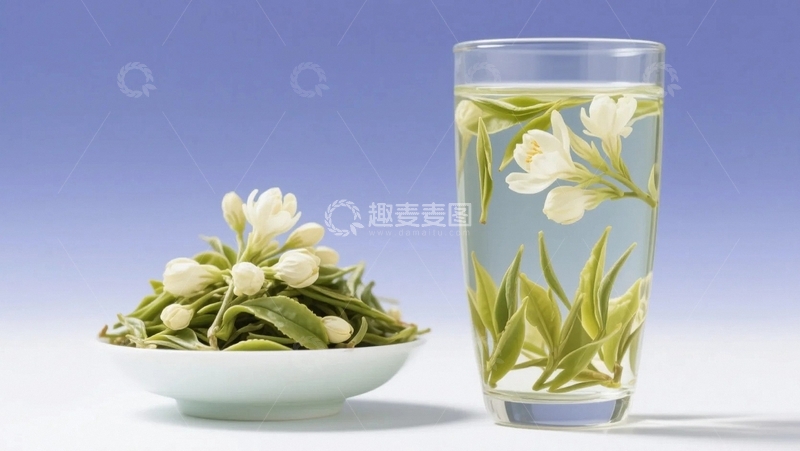 高清大图下载【趣麦麦图】绿茶茉莉花茶2