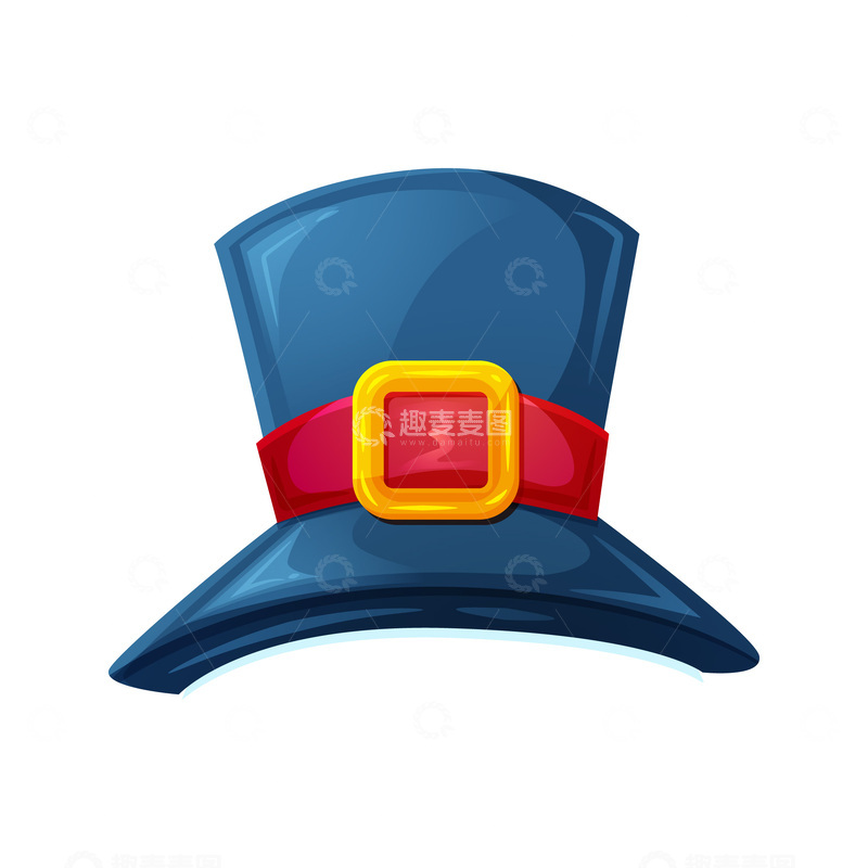 源文件下载【趣麦麦图】-彩绘卡通礼帽魔术帽平顶帽帽子1