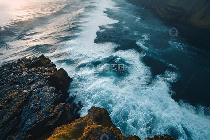 高清大图下载【趣麦麦图】海浪的高角度视角_3