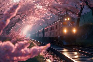 樱花的火车素材_1