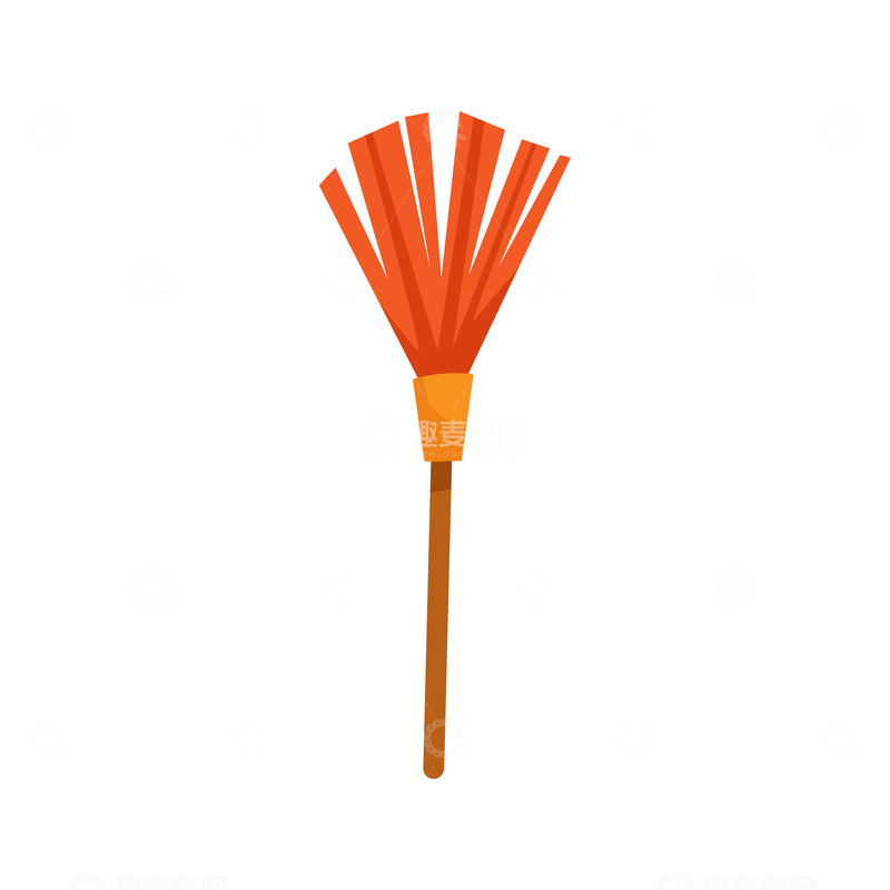 源文件下载【趣麦麦图】-彩绘卡通笤帚扫帚工具日常用品