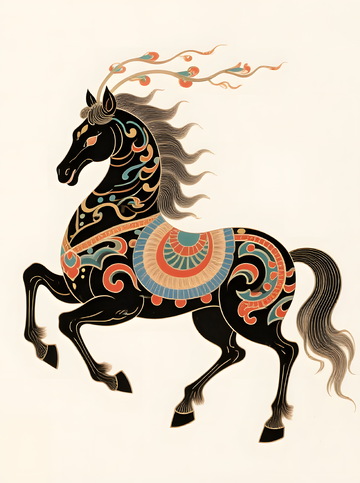 2026马年卡通马IP形象插画