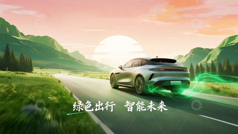 高清大图下载【趣麦麦图】新能源汽车的环保之旅01