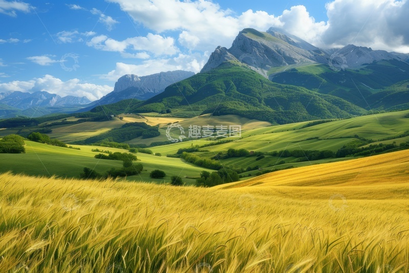 高清大图下载【趣麦麦图】山脉田野自然风景