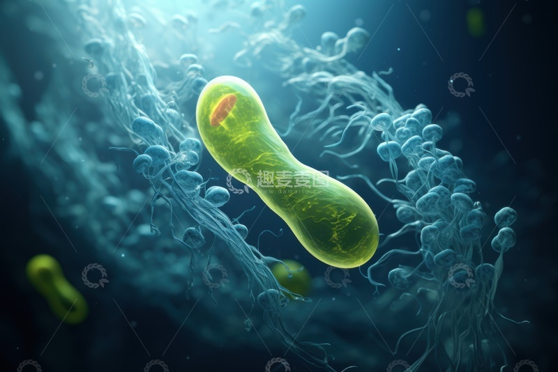 高清大图下载【趣麦麦图】绿色的一个细菌